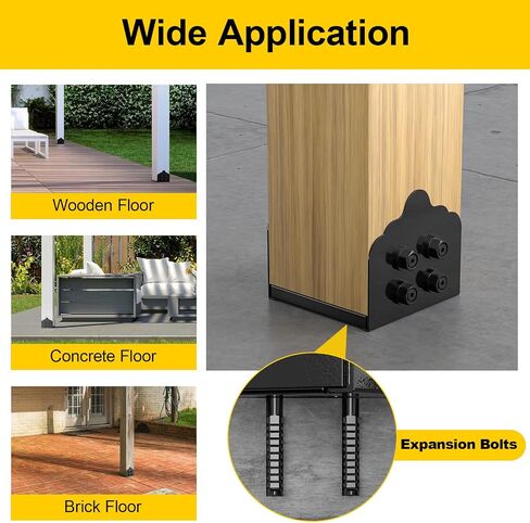 8x8 Post Base, 1Pcs Stainless Steel Adjustable Post Anchor Bracket (Internal 7.8 x 7.5"), Adjustable Post Base for Pavilion Deck Porch Handrail Railing Support Decorative Anchor Plate in Saudi Arabia