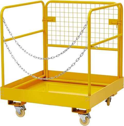 Forklift Safety Cage 36"x36" for 1 or 2 People, Towallmark Forklift Man Basket 1200 Lbs, Foldable Forklift Work Platform for Changing Lights, Painting, Roof Repair, Tree Service in Saudi Arabia