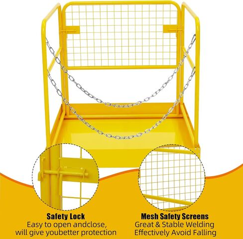 Forklift Safety Cage 36"x36" for 1 or 2 People, Towallmark Forklift Man Basket 1200 Lbs, Foldable Forklift Work Platform for Changing Lights, Painting, Roof Repair, Tree Service in Saudi Arabia