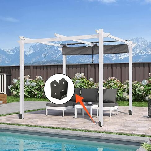 8x8 Post Base, 1Pcs Stainless Steel Adjustable Post Anchor Bracket (Internal 7.8 x 7.5"), Adjustable Post Base for Pavilion Deck Porch Handrail Railing Support Decorative Anchor Plate in Kuwait