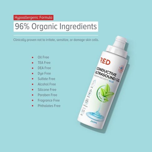 Conductive Ultrasound Gel for Imaging, Cavitation, TENS Units & Baby Dopplers, 12 x 8.45 fl oz - Hypoallergenic & Unscented - Made in USA - 12 Bottles, 8.45 fl oz / 250mL in Saudi Arabia