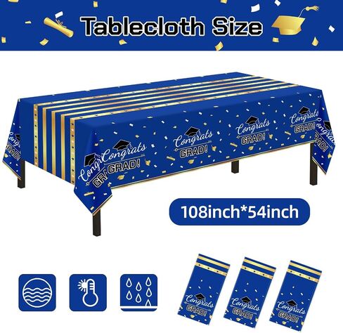 Childom 3 Pack Black and Gold Tablecloths for Events,54"x108" Plastic Table Cloths for Rectangle Tables,Disposable Party Table Covers for New Years Eve Decorations 2027,Holiday Birthday Wedding Dining in Kuwait