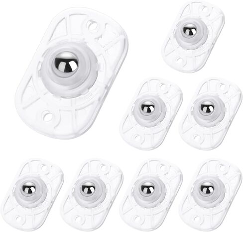 8 Pcs Self Adhesive Mini Caster Wheels Universal Appliance Rollers 360° Rotation Wheel Caster Wheels Appliance Rollers Appliance Sliders for Kitchen Appliances Storage Box Small Furniture (White) in Saudi Arabia