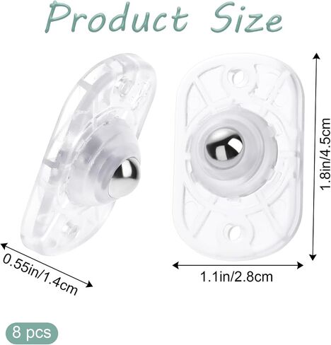 8 Pcs Self Adhesive Mini Caster Wheels Universal Appliance Rollers 360° Rotation Wheel Caster Wheels Appliance Rollers Appliance Sliders for Kitchen Appliances Storage Box Small Furniture (White) in Saudi Arabia