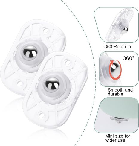 8 Pcs Self Adhesive Mini Caster Wheels Universal Appliance Rollers 360° Rotation Wheel Caster Wheels Appliance Rollers Appliance Sliders for Kitchen Appliances Storage Box Small Furniture (White) in Saudi Arabia