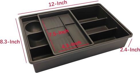 Desk Drawer Organizer Tray Junk Drawers Organization Plastic Desktop Storage with Sliding Top Trays Perfect for Home Office School,Black in Saudi Arabia