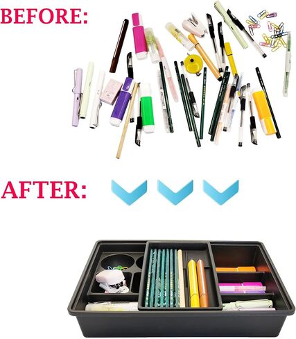 Desk Drawer Organizer Tray Junk Drawers Organization Plastic Desktop Storage with Sliding Top Trays Perfect for Home Office School,Black in Saudi Arabia