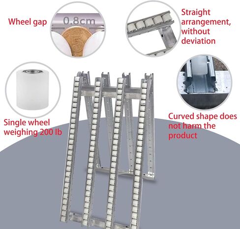 Portable Heavy-Duty Roller Conveyor Table, 15" W x 78" L, Foldable ABS Rollers, Stainless Steel Frame - Ideal for Warehouse Freight Handling in Saudi Arabia
