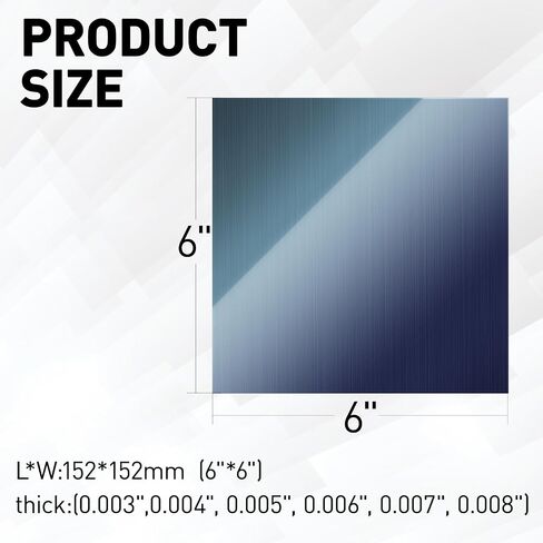 6PCS Carbon Steel Shim Stock Assortment, 6" Width X 6" Length, 0.003",0.004", 0.005", 0.006", 0.007", 0.008" Thick Carbon Steel 1008 Shim Stock Assortment in Saudi Arabia