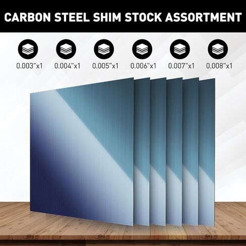 6PCS Carbon Steel Shim Stock Assortment, 6" Width X 6" Length, 0.003",0.004", 0.005", 0.006", 0.007", 0.008" Thick Carbon Steel 1008 Shim Stock Assortment in Saudi Arabia