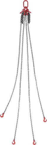 VEVOR Chain Sling, 3/8 inch x 10 ft Lifting Chains with Hooks, G80 Engine Chain Hoist Lifts, 18400 lbs/8 Ton Lifting Sling Chains for Engine Hoist, Engine Lift Chain with 4 Leg Grab Hooks & Adjusters in Saudi Arabia