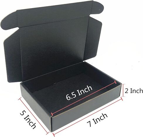 Black Cardboard Shipping Box Mailers 7 x 5 x 2 Inch Corrugated Packaging Storage Boxes 15 Pack (Inside Size: 6.5 x 4.8 x 1.9) in Saudi Arabia