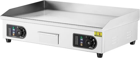 VEVOR Commercial Electric Griddle, 4400W Countertop Flat Top Grill, 122℉-572 ℉ Adjustable Temp, 28.74 x 15.75 x 0.39in Stainless Steel Griddle Grill with 2 Shovels and 2 Brushes for Home or Restaurant in Kuwait