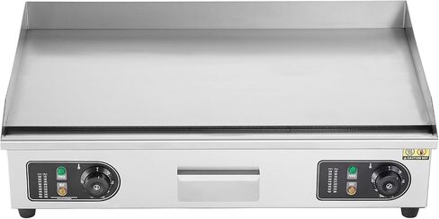 VEVOR Commercial Electric Griddle, 4400W Countertop Flat Top Grill, 122℉-572 ℉ Adjustable Temp, 28.74 x 15.75 x 0.39in Stainless Steel Griddle Grill with 2 Shovels and 2 Brushes for Home or Restaurant in Kuwait