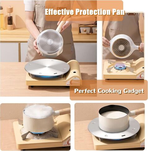 Heat Conduction Plate for Gas Stove, Stainless Steel Induction Plate Adapter with Detachable Handle, for Electric Gas Stove Glass Induction Cooktop Cookware Simmer Ring Induction (7.9inch) in Saudi Arabia