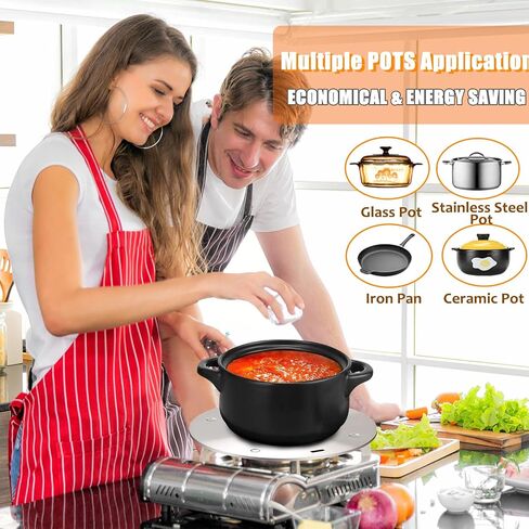 Heat Conduction Plate for Gas Stove, Stainless Steel Induction Plate Adapter with Detachable Handle, for Electric Gas Stove Glass Induction Cooktop Cookware Simmer Ring Induction (7.9inch) in Saudi Arabia