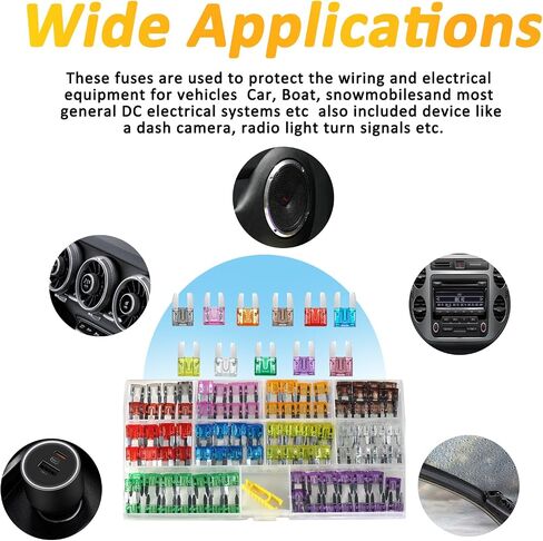 Auto Car Mini Blade Fuses Assortment Kit – 50Pcs Mini (2A/3A/5A/7.5A/10A/15A/20A/25A/30A/35A) for Car Boat Truck SUV Automotive Replacement Fuses in Saudi Arabia