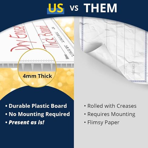 فحص المسح الجاف للعرض التقديمي لجائزة وهمية عملاقة - 16 بوصة × 32 بوصة - شيك كبير للوقف والتبرعات وجمع التبرعات - فحص الفائزين بمكافآت اليانصيب الكبيرة الفارغة in Kuwait