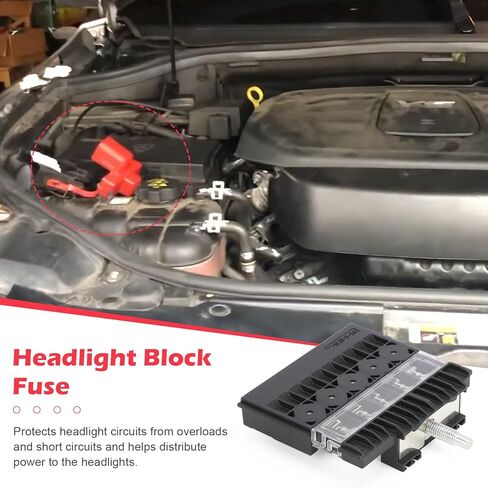 956-601 Headlight Block Fuse for 2011-2023 Dodge Durango,2011-2023 Grand Cherokee,2022 Grand Cherokee WK Replaces# 68089468AA (Headlight Block Fuse) in Saudi Arabia