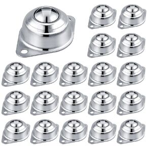 Conveyor Rollers, 1" Heavy-Duty Support Roller Bearings, 20 PCS Roller Balls for Smooth 360-Degree Rotation for Rolling Furniture, Pickup Truck Bed, Workshops and Garage, Heavy Equipment.