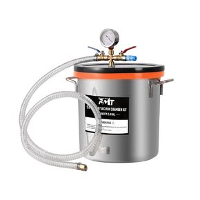 PB Motor Tech 5 Gallon Stainless Steel Vacuum Chamber with Tempered Glass Lid, 18.9L Degassing Chamber, Ideal for Resin Casting, Silicone Degassing, Essential Oils & Wood Stabilization