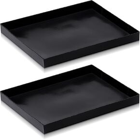 2 Pcs 8.5 x 11.5 x 1 Inch PTFE Solid Oven Basket Non Stick Cooking Basket Cooking Trays for Quick Oven Accessories Baking Chips Chicken Wings Bread Heating