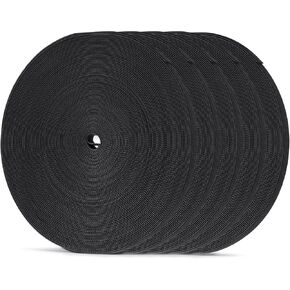 Hook and Loop Strips Roll 1/2 inX125 Yd, Black Reusable Cable Ties Double Sided Straps Tape Wrap Fasteners for Home Organization (25 Yd X 5 Rolls)
