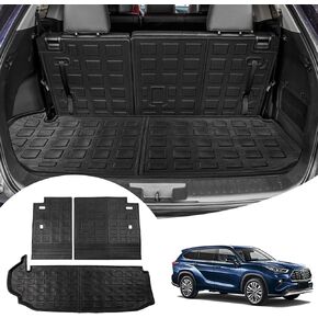 حصيرة البضائع متوافقة مع 2019-2023 Jeep Cherokee Cargo Liner Trunk Mat TPE جميع الأحوال الجوية غطاء المقعد الخلفي حامي 2022 ملحقات Cherokee (حصيرة صندوق السيارة + سجادات مسند الظهر)
