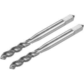 uxcell Spiral Flute Taps, 10-32 UNF 2B High Speed Steel (HSS) Uncoated Machine Thread Milling Threading Screw Tap 3 Flutes Tapping Tool 2pcs