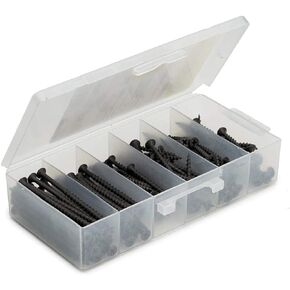 #6 Drywall Screws Assortment Kit, 6 Sizes 500pcs Bugle-Head Coarse Thread Sharp Point Drywall Screws Set, Phosphate Coated Drywall Screws Kit for Drywall Sheetrock, Furniture