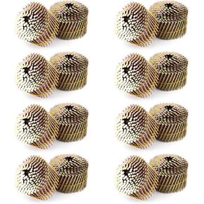 3600 Count Siding Nails,2-1/2 Inch x .112 Inch Electro-Galvanized Wire Collated Coil Nails,15 Degree Full Round Head Wire Coil Ring Shank Nails (64mm*2.87mm)