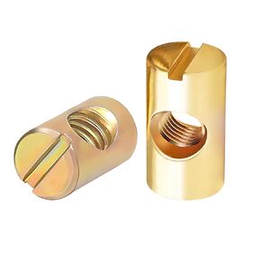 20 PCS M6 Barrel Nuts M6x10mm Furniture Barrel Nuts, Cross Dowels Slotted Nuts for Furniture Beds Crib and Chairs