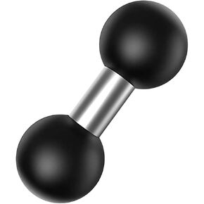 Double 1" Ball Mount Base Ball Adapter Compatible with RAM Mounts B Size 1 inch Double Ball Socket Arms, Black-2
