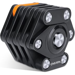 ONVIAN Bluetooth Motorcycle Disc Brake Lock 115dB Bike Alarm with 6.6FT Orange Cable Reminders Carry Case Wireless Anti Theft Lock Bluetooth Control Lock for Motorcycle Helmet Bike Scooter Wheel Lock