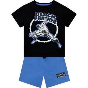 Marvel Boys T-Shirt and Shorts Set Black Panther