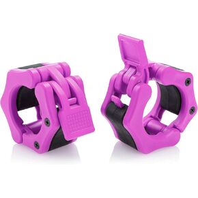 2" Olympic Barbell Clamps - Solid ABS Locking Barbell Collars with Quick Release - for Professional Training Strong Lifts and Olympic Training- Set of 2 (Black)