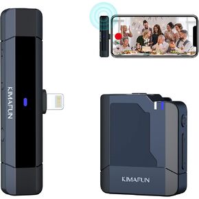 ميكروفون KIMAFUN اللاسلكي Lavalier للكاميرا، نظام ميكروفون على شكل طية صدر السترة لتسجيل الفيديو KM-G50-1