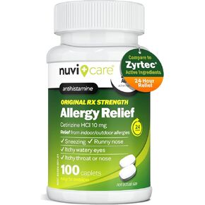Allergy Relief Cetirizine HCI 10mg 100 Caplets