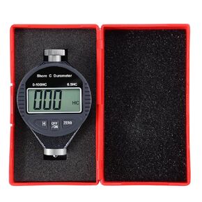 Hardness Tester, Durometer Shore Type C 0-100HC, Digital Durometer 0.1HC Resolution, with Large LCD Display for Flooring, Rubber, Tires, Plastics, Thermal Plastics