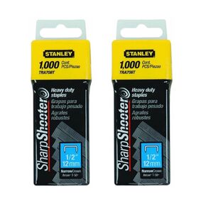 TRA708T Sharpshooter 1,000 1/2" 12MM steel narrow crown staples T-50 (2 Pack)