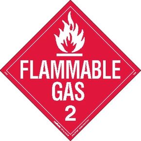 Labelmaster Z-EZ8 Flammable Gas Hazmat Placard, Worded, E-Z Removable Vinyl (Pack of 25)