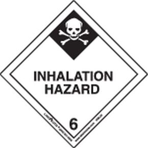 Labelmaster HMSL290S Inhalation Hazard Worded Label, PVC-Free Film, Hazmat, 4" x 4" (Pack of 25)