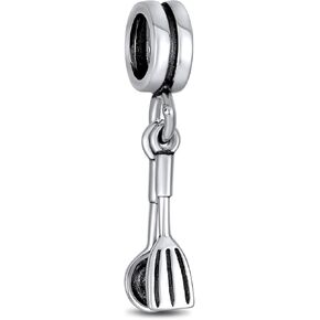 Chopsticks Chef Food Japanese Sushi Dangle Charm Bead For Women Teen Oxidized .925 Sterling Silver Fits European Bracelet