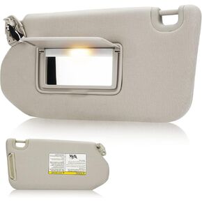 Youxmoto for 2013-2018 Nissan Pathfinder Beige Sun Visor with Light, Left Driver and Right Passenger Side Replacement for 2014-2017 Infiniti QX60 / 2013 Infiniti JX35, OEM 96401-9PB0A, 96400-9PB0A