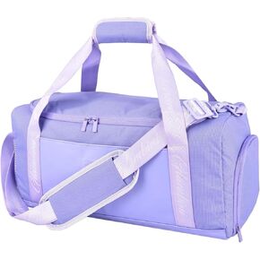 24L Duffle Bag with Shoes Compartment,Overnight Weekender Travel Gym athletic Trainning duffel for Girl Women Water-proof & Tear Resistant (purple/A)