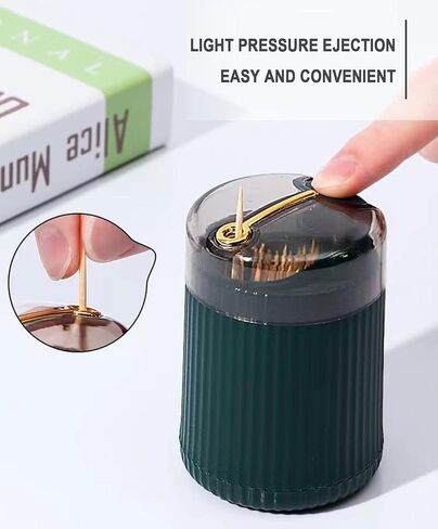 Automatic Toothpick Dispenser, Toothpick Holder, Toothpicks Holder Dispenser, Pop Up Toothpick Dispenser, Toothpick Holder Dispenser, Toothpick Dispenser (Dark Green+Light Green) in Saudi Arabia