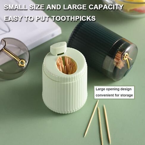 Automatic Toothpick Dispenser, Toothpick Holder, Toothpicks Holder Dispenser, Pop Up Toothpick Dispenser, Toothpick Holder Dispenser, Toothpick Dispenser (Dark Green+Light Green) in Saudi Arabia