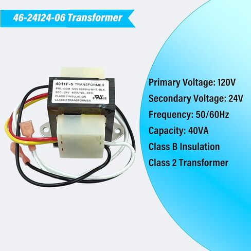 46-24124-06 محول HVAC 40 VA 120/24V بديل لفرن Rheem 46-24124-06 Basler Electric BE161640GDD 29M7101 محول، 120V إلى 24V AC HVAC قناة محول الفرن 2 فتحة التركيب in Saudi Arabia