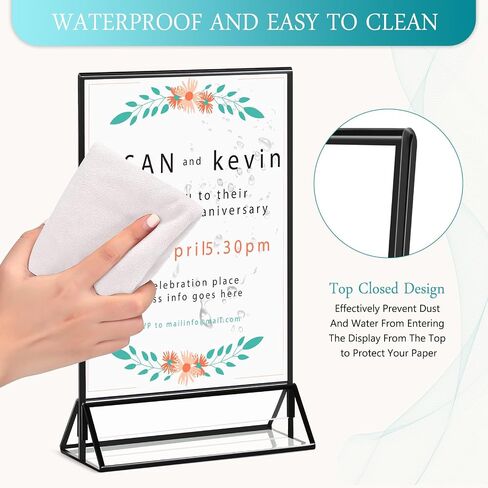 12 Pack Clear Acrylic Wedding Table Number Frame Acrylic Sign Holder with Vertical Stand Holder and Borders Picture Frames Wedding Table Numbers Display Stand Table Sign Holder(4 x 6 Inch) in Saudi Arabia
