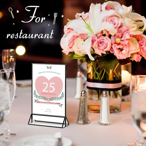 12 Pack Clear Acrylic Wedding Table Number Frame Acrylic Sign Holder with Vertical Stand Holder and Borders Picture Frames Wedding Table Numbers Display Stand Table Sign Holder(4 x 6 Inch) in Saudi Arabia